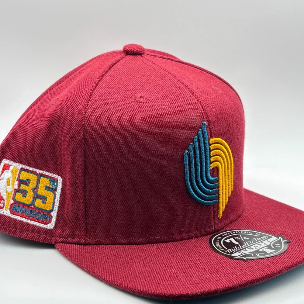 Mitchell & Ness Hat Mens 7 3/4 Cardinal Portland Trail Blazers NBA Fitted Cap